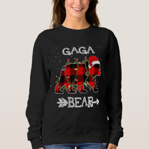 Gaga Bear  Red Buffalo Plaid Mom Bear Pajama Sweatshirt