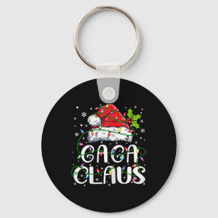 Gaga Claus Christmas Santa Hat Matching Family Xma Keychain