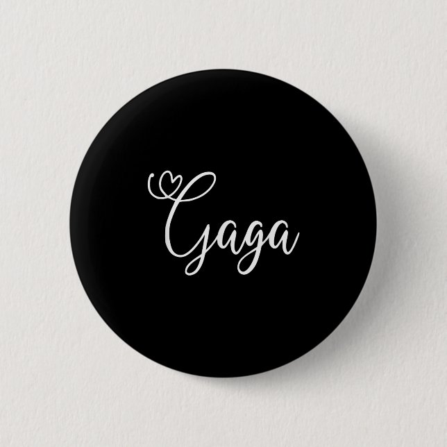 Gaga Cute Heart Grandma  Button (Front)