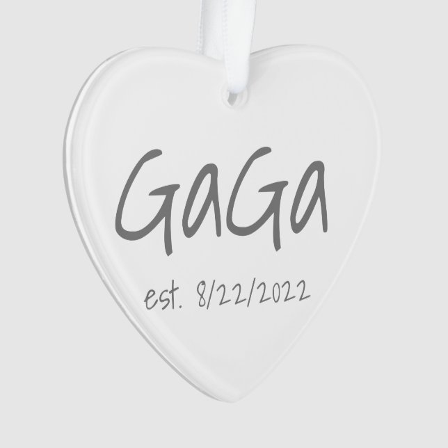GaGa Established Date Personalized Acrylic Ornament (Front)