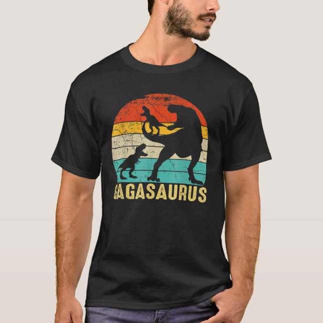 Gagasaurus T Rex Gaga Dinosaurs 2 Kids Matching T-Shirt (Front)