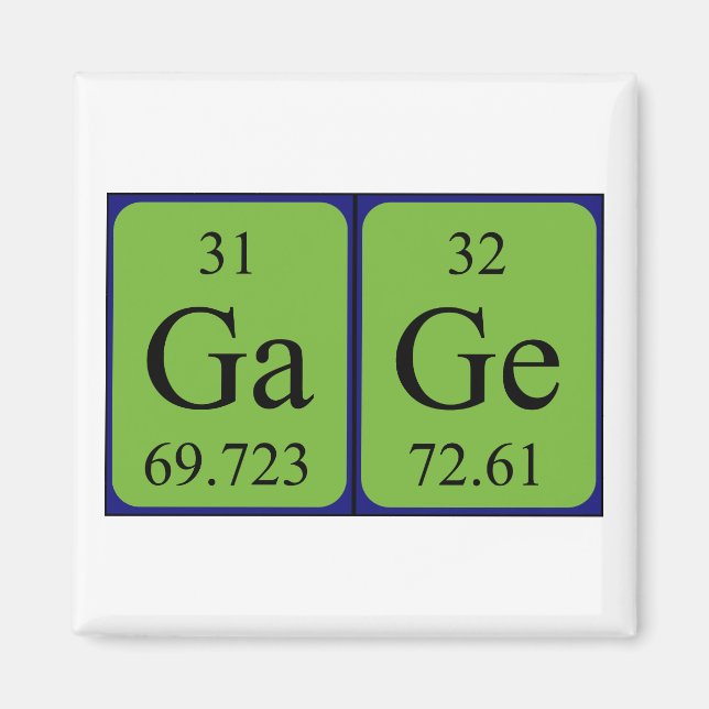 Gage periodic table name magnet (Front)