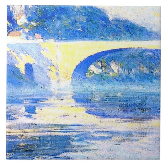 Gagnon - Early Morning Mist, Pont de l'Arche Ceramic Tile (Front)