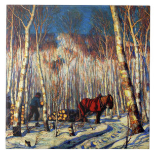 Gagnon - March in the Birch Woods Ceramic Tile