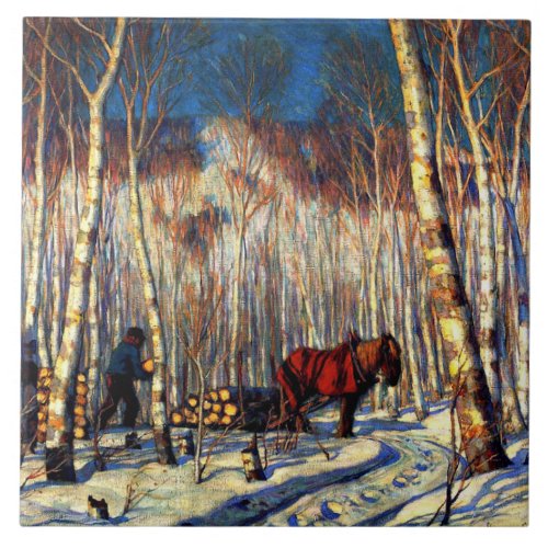 Gagnon _ March in the Birch Woods Ceramic Tile