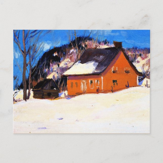 Gagnon - The Red House, fine art, Postcard (Front)