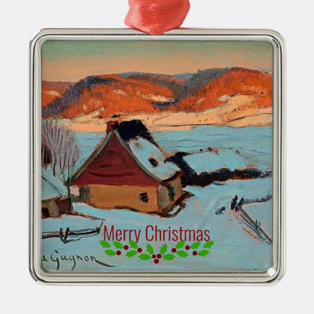 Gagnon - Twilight - Winter in Quebec - Christmas Metal Ornament (Front)
