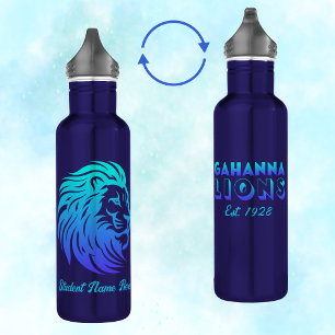 Gahanna Lions Blue Gradient Personalized Stainless Steel Water Bottle