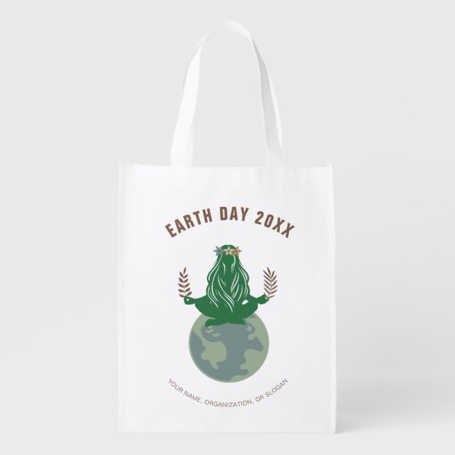 Gaia Earth Goddess, Mother Earth, Earth Day Grocery Bag (Front)