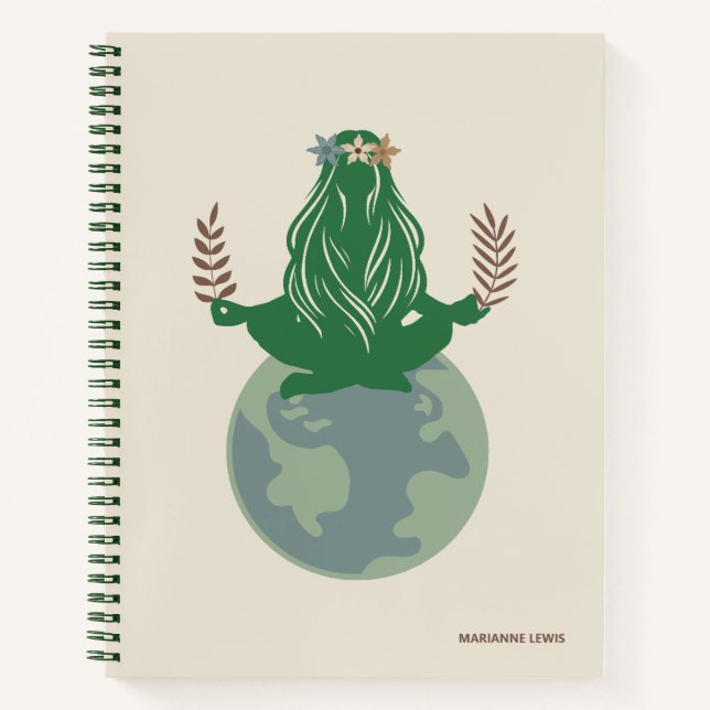 Gaia Earth Goddess, Mother Earth, Planet Earth Notebook (Front)