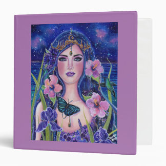 Gaia goddess with hummingbirds by Renee Lavoie 3 Ring Binder