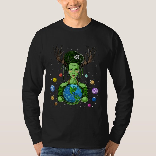 Gaia Greek Goddess Mother Earth Day Hippie Environ T-Shirt (Front)