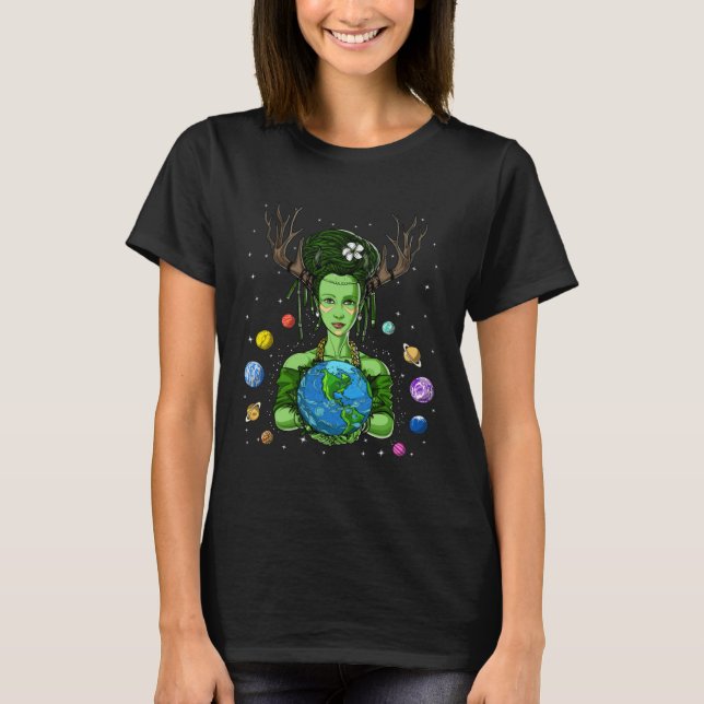 Gaia Greek Goddess Mother Earth Day Hippie Environ T-Shirt (Front)