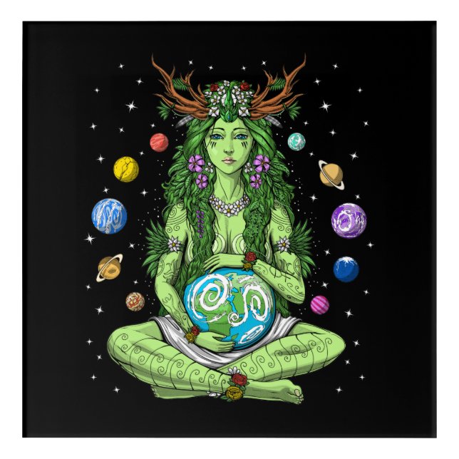 Gaia Mother Earth Goddess Acrylic Print (Front)