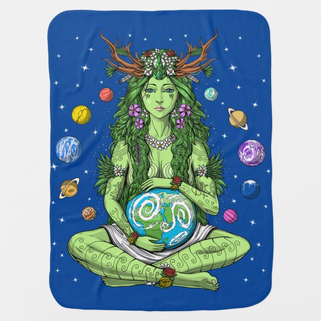 Gaia Mother Earth Goddess Baby Blanket (Front)