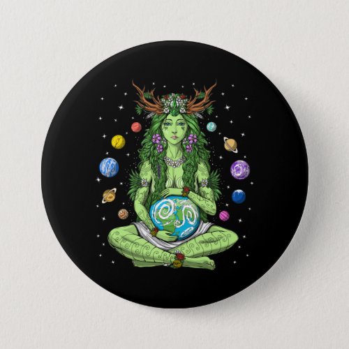 Gaia Mother Earth Goddess Button