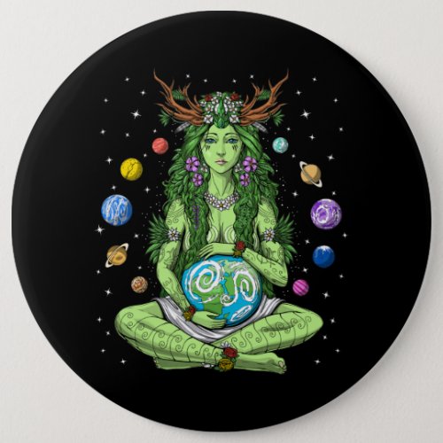 Gaia Mother Earth Goddess Button