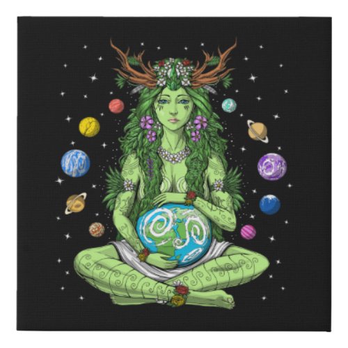 Gaia Mother Earth Goddess Faux Canvas Print