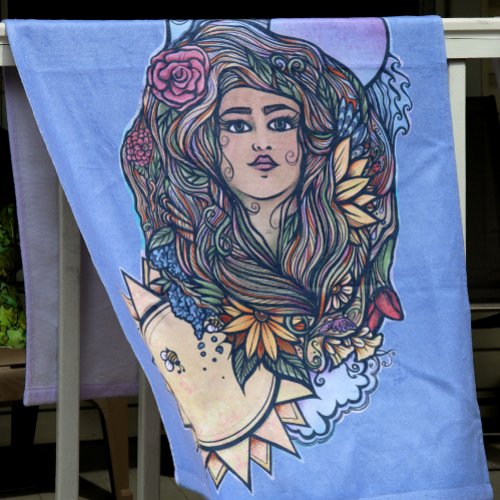 Gaia mother Earth Goddess Tarot the World Bath Towel Set