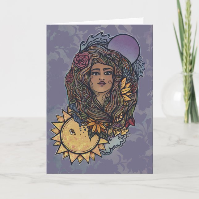 Gaia mother Earth Goddess Tarot the World Card (Front)