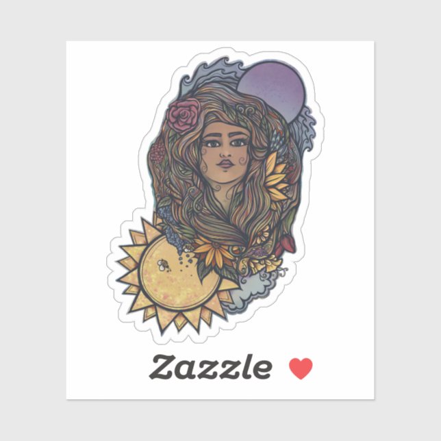 Gaia mother Earth Goddess Tarot the World Sticker (Sheet)
