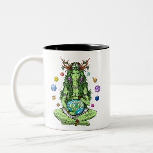 Gaia Mother Earth Goddess Two_Tone Coffee Mug