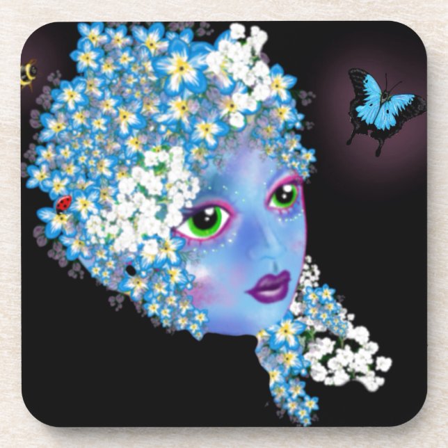 GAIA Mother Earth Pagan fantasy Art by LeahG Coaster (Front)