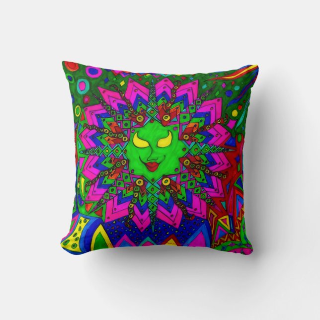 Gaia Psychedelic Throw Cushion (Front)