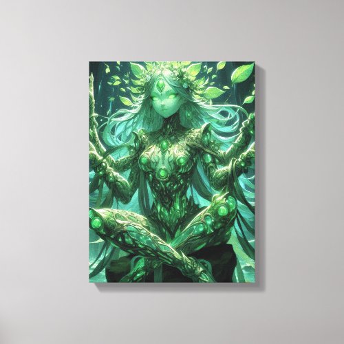Gaia's Emerald Heart Canvas Print