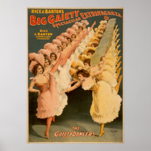 Gaiety Dancers - Vintage Advertising Poster