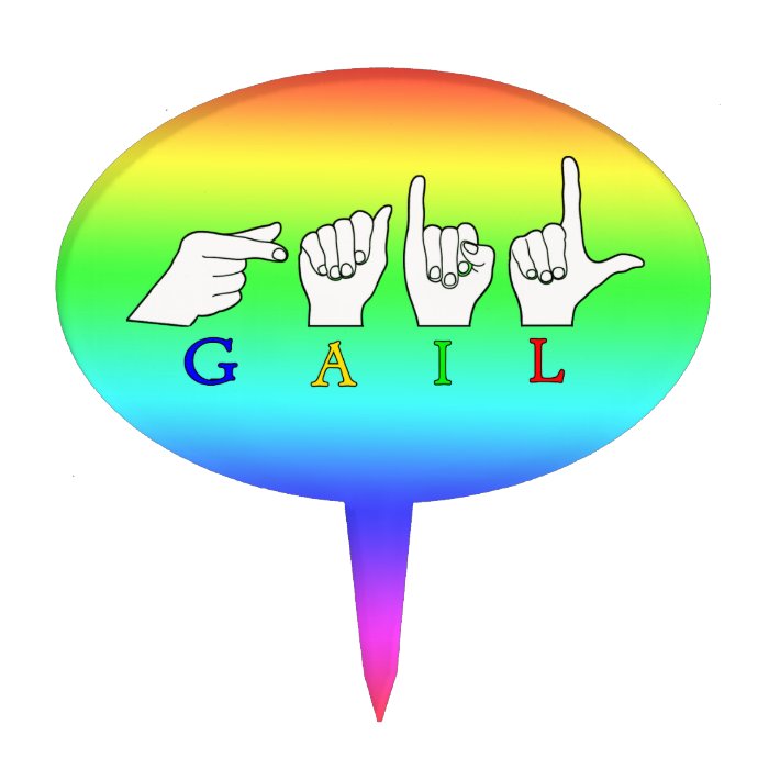 GAIL NAME ASL FINGERSPELLED SIGN CAKE TOPPER