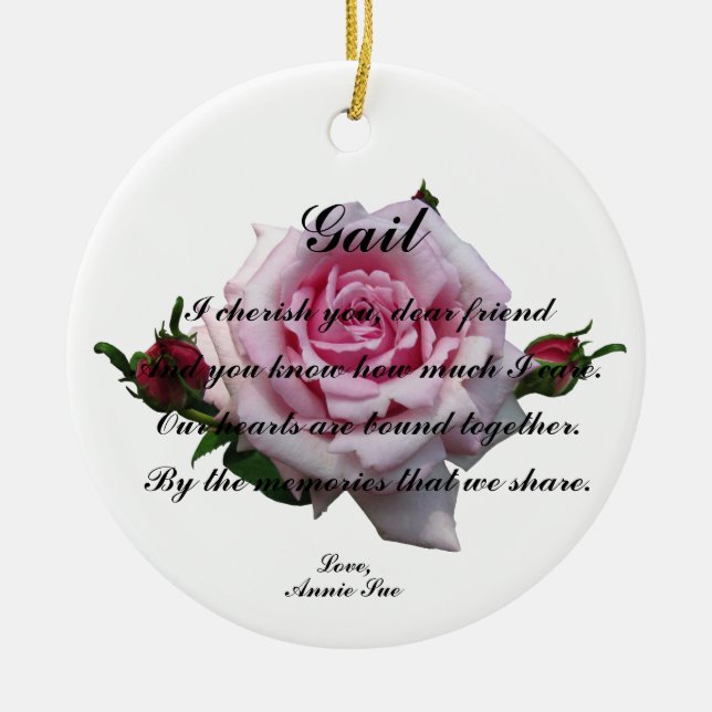 GAIL  QUOTE CERAMIC ORNAMENT (Front)