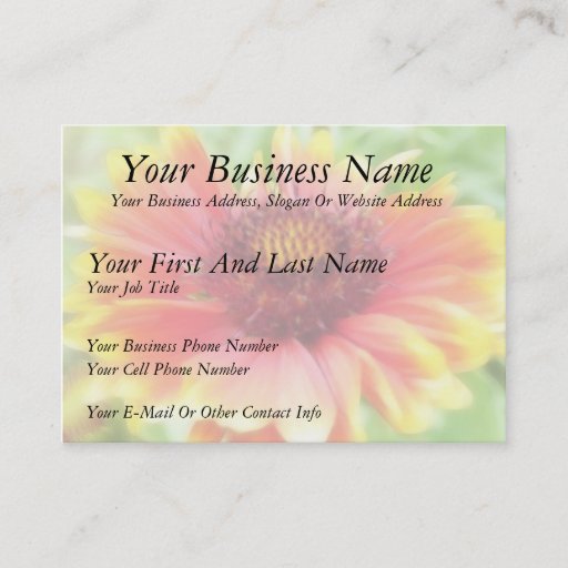 Customizable Gaillardia Bloom Up Close Business Card