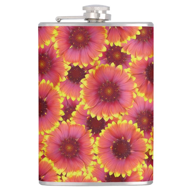 Gaillardia Seamless Pattern Flask (Front)