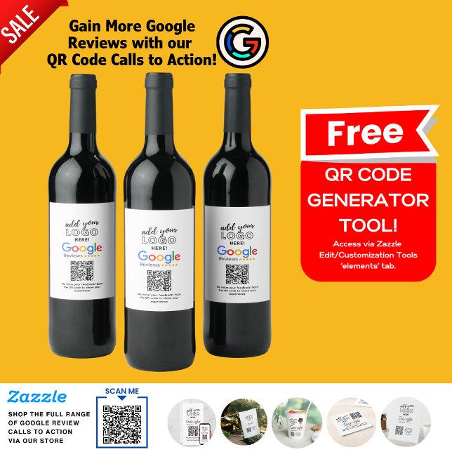 GAIN MORE GOOGLE REVIEWS WITH QR CODE CALLS TO ACT WINE LABEL (Creator Uploaded)