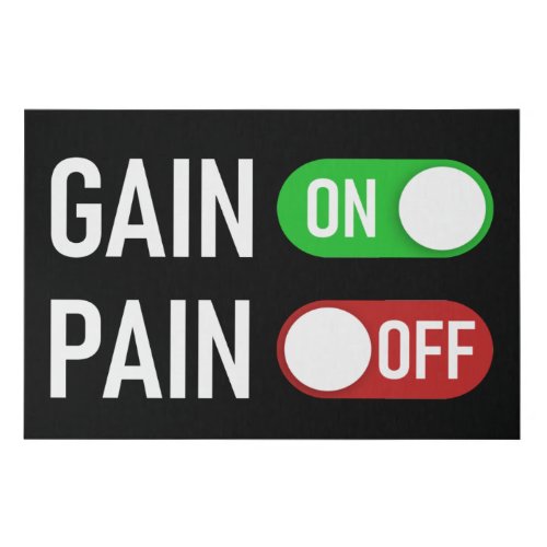 Gain ON Pain OFF Digital Switch Fitness Workout Faux Canvas Print