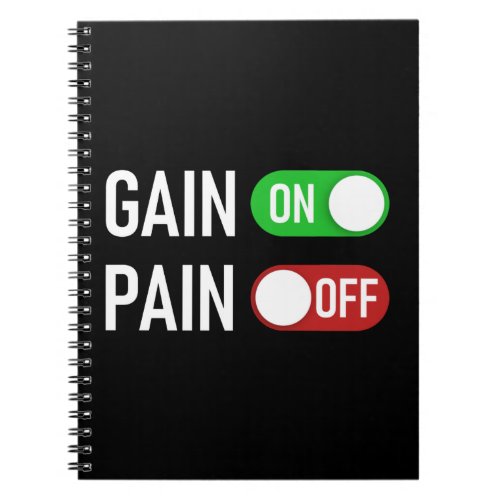 Gain ON Pain OFF Digital Switch Fitness Workout Notebook