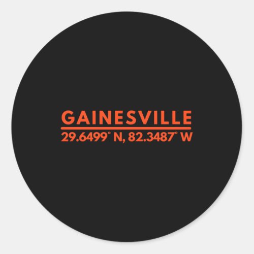 Gainesville Florida Fan Gator State Pride Latitude Classic Round Sticker