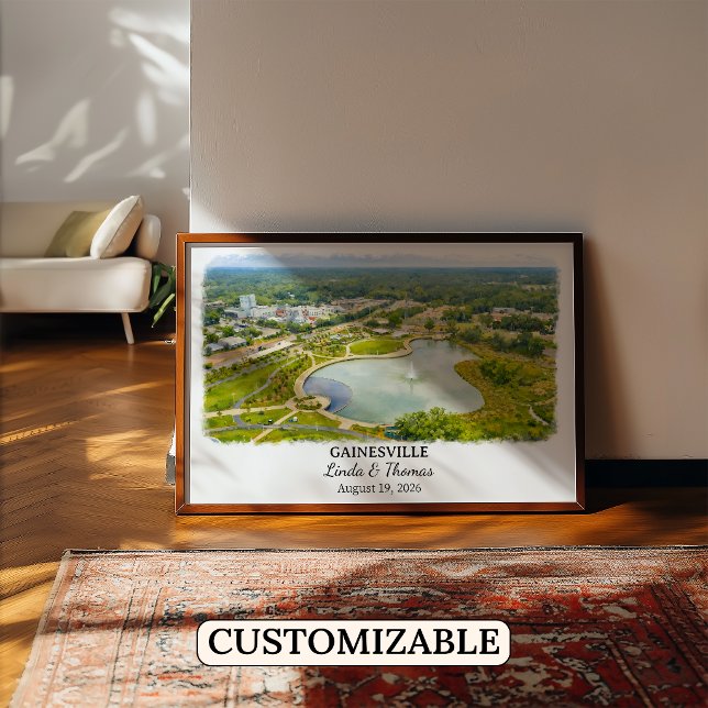 Gainesville Florida Poster, Watercolor, Custom Poster (Creator Uploaded)