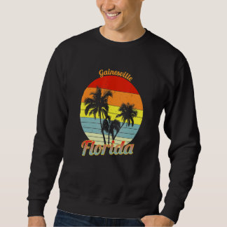 Gainesville Florida Retro Tropical Palm Trees Vaca Sweatshirt