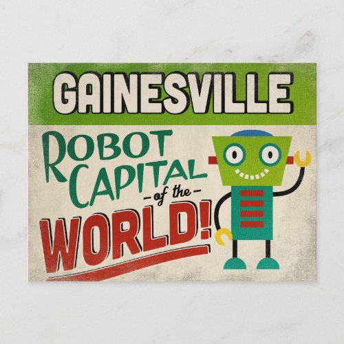 Gainesville Florida Robot _ Funny Vintage Postcard