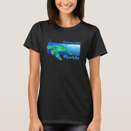 Gainesville Florida Swimming Sea Turtle T_Shirt