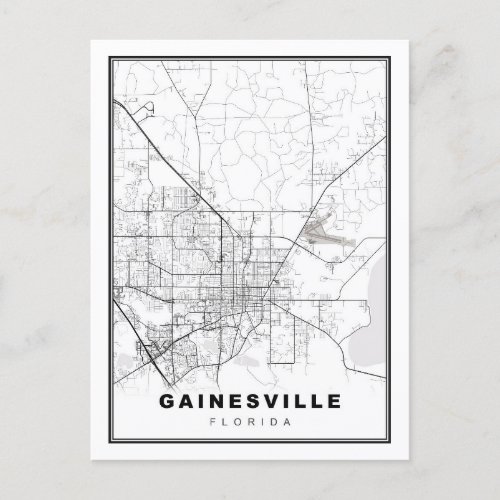 Gainesville Map Postcard