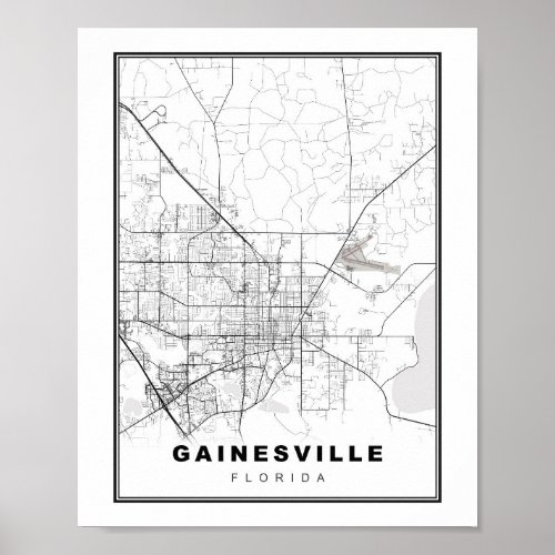 Gainesville Map Poster