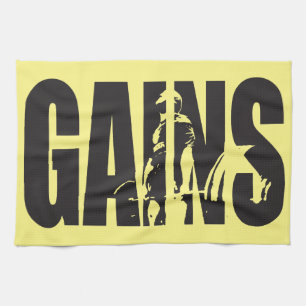 GAINS - "Body building" Motivational Kitchen Towel