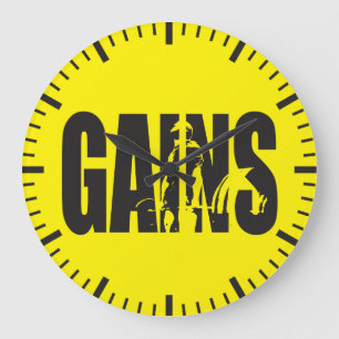 GAINS - "Body building" Motivational Large Clock