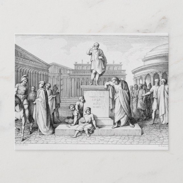 Gaius Gracchus Weeping Before his Father's Postcard (Front)