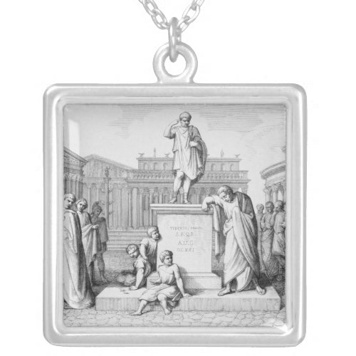 Gaius Gracchus Weeping Before his Fathers Silver Plated Necklace