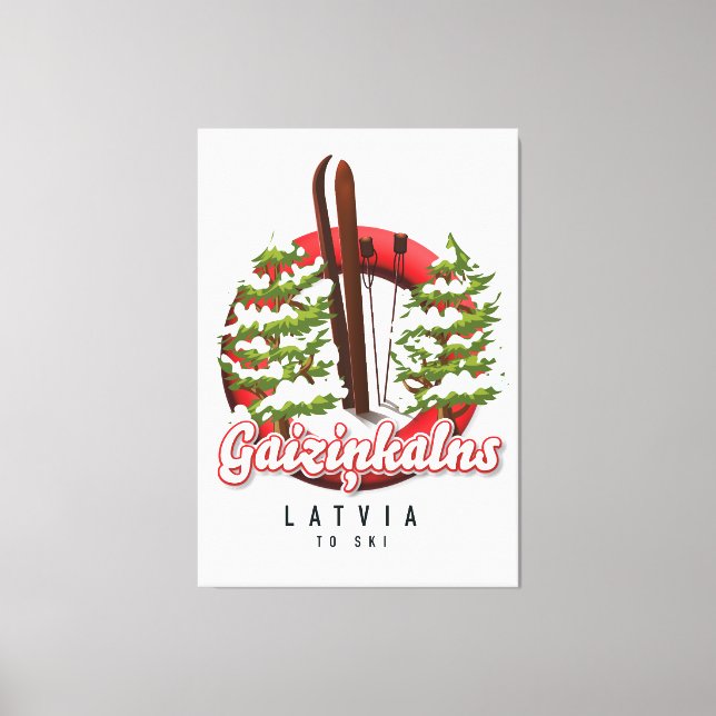 Gaiziņkalns Latvia ski logo Canvas Print (Front)