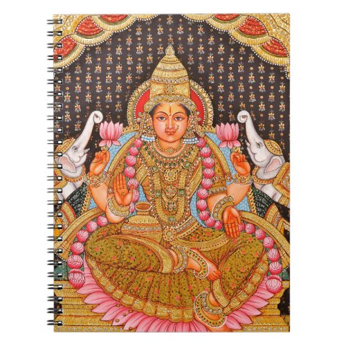 GAJA LAKSHMI INTRICATE TANJORE PAINTING SOUTH IND NOTEBOOK